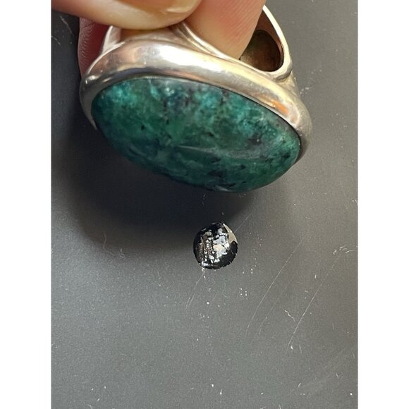 Silpada 925 Ring Signed Silver Quartz Vitality Size 8.5 Style R2941 Green Blue - Picture 4 of 10